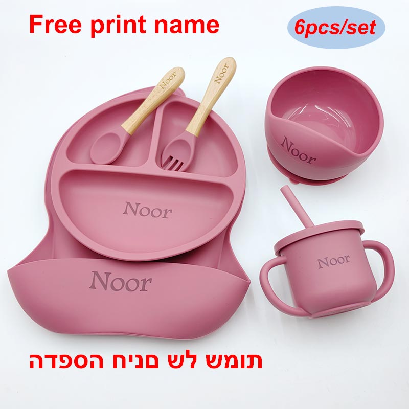 Baby Food Menu - 6 buah peralatan makan silikon untuk