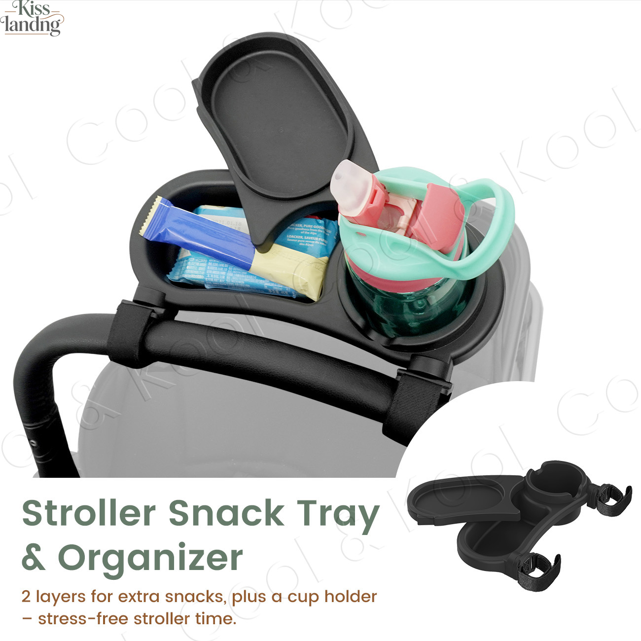 Snack Cup Toddler - Nampan Makanan Universal untuk Kereta Dorong,