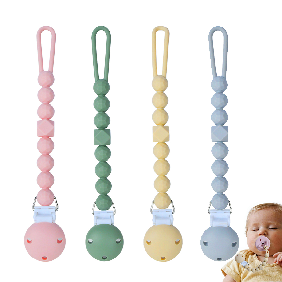 Baby Food Pacifier - Rantai Anti Jatuh Dot Silikon Bayi,